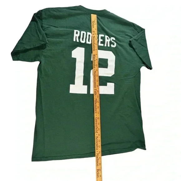 NFL Team Apparel Aaron Rodgers T-Shirt Green Bay Packers #12 Men's Size Large - Picture 6 of 7